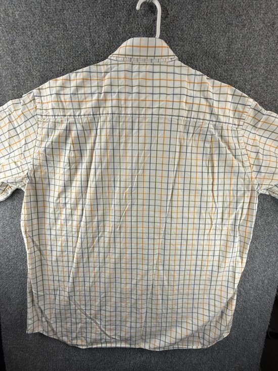 Paul & Shark Blue Yellow Check XL Short Sleeve Button-Down Nautical Pocket Men - Picture 10 of 13